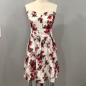 Strapless Floral Dress